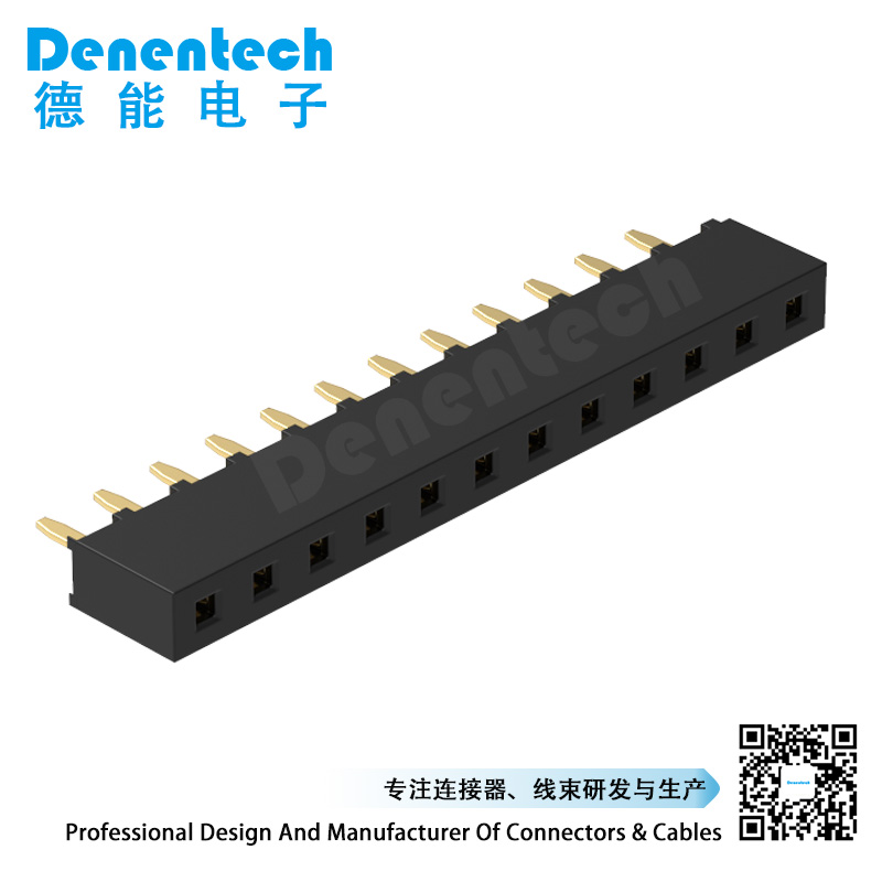 Denentech good quality factory directly 2.54MM female header H5.0MM single row straight female header